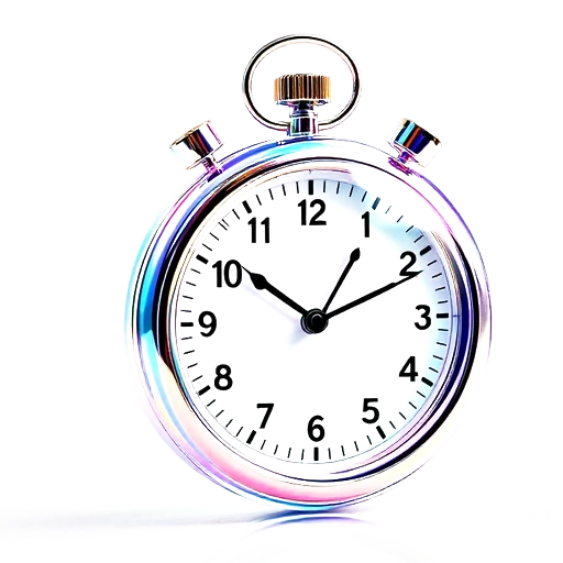 A glass stopwatch with rainbow refraction